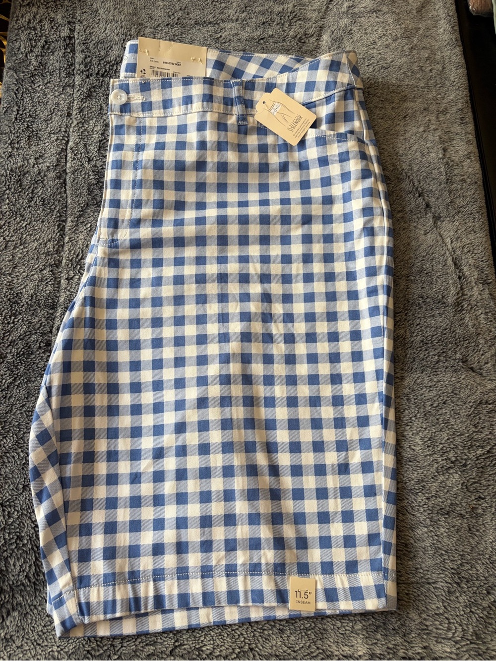 St. John's Bay Blue and White Gingham Shorts